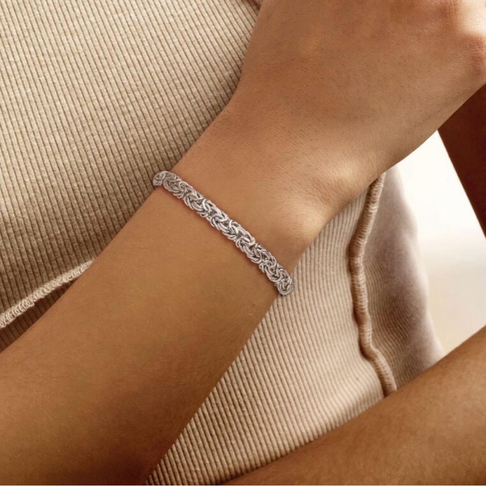 NEW ROSS SIMONS 8” STERLING ITALIAN BYZANTINE BRACELET - Picture 7 of 9